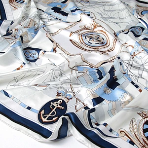 High Quality Custom Print Scarf Woman Square Silk Printed Hijab Scarf