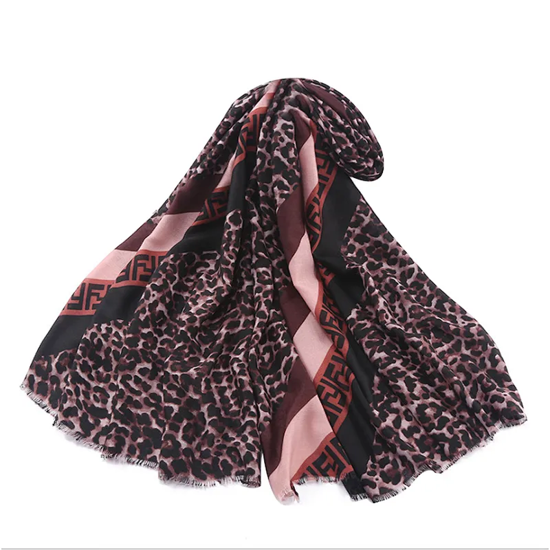 New fashion twill leopard print oversized scarf for woman