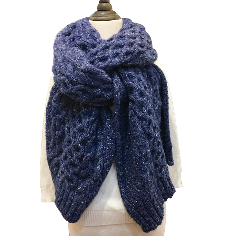 New fashion winter knitted pure color warm scarf
