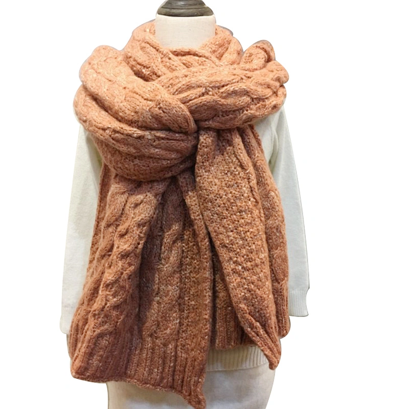 New fashion winter knitted pure color warm scarf