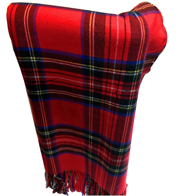 Check jacquard scarf  Christmas tassel scarf autumn and winter versatile scarf