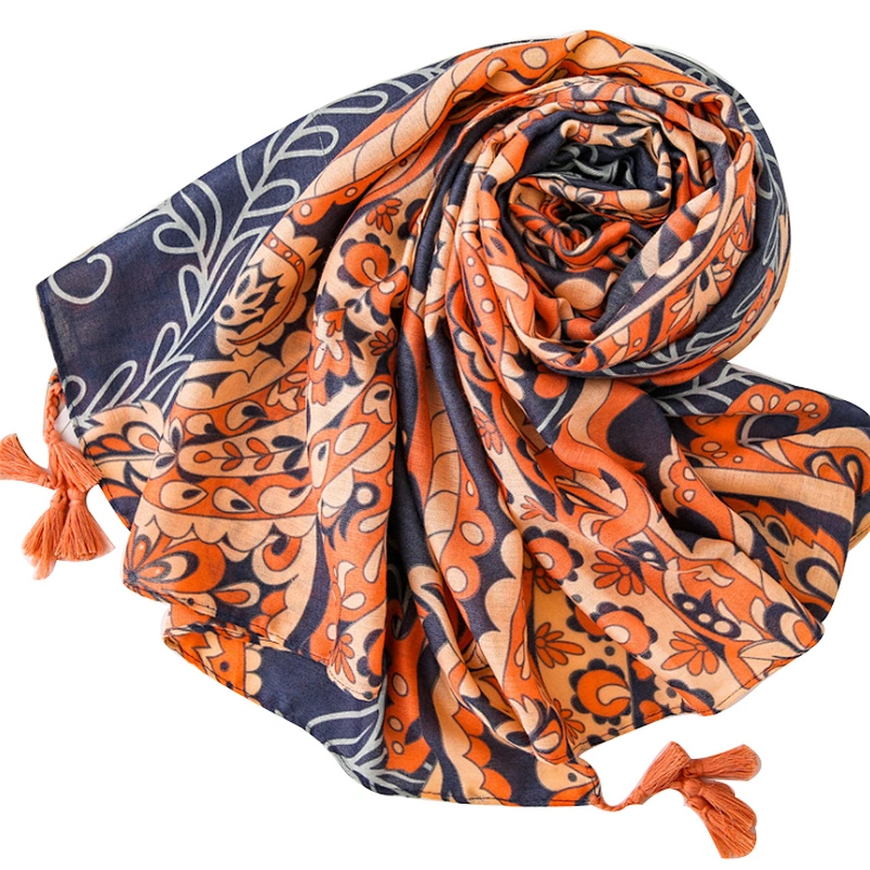 Artistic style women's long  floral patterns scarf