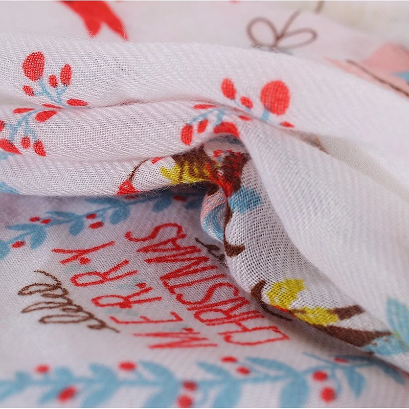 New christmas scarves for children bells and fawn print warm scarves