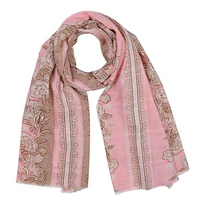 New fashion twill floral print oversized scarf for woman