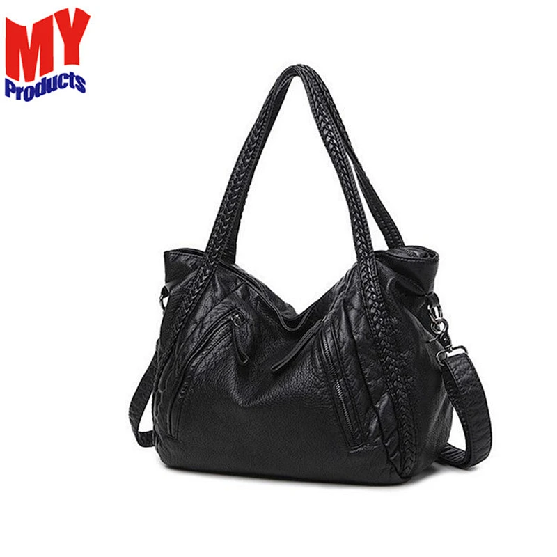 Hot selling lady shoulder bag casual tote handbags for women genuine leather