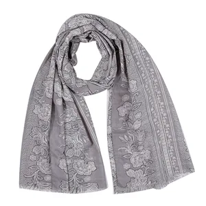 New fashion twill floral print oversized scarf for woman