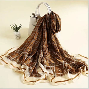 Silk scarf ketchy retro shading beach scarf for women
