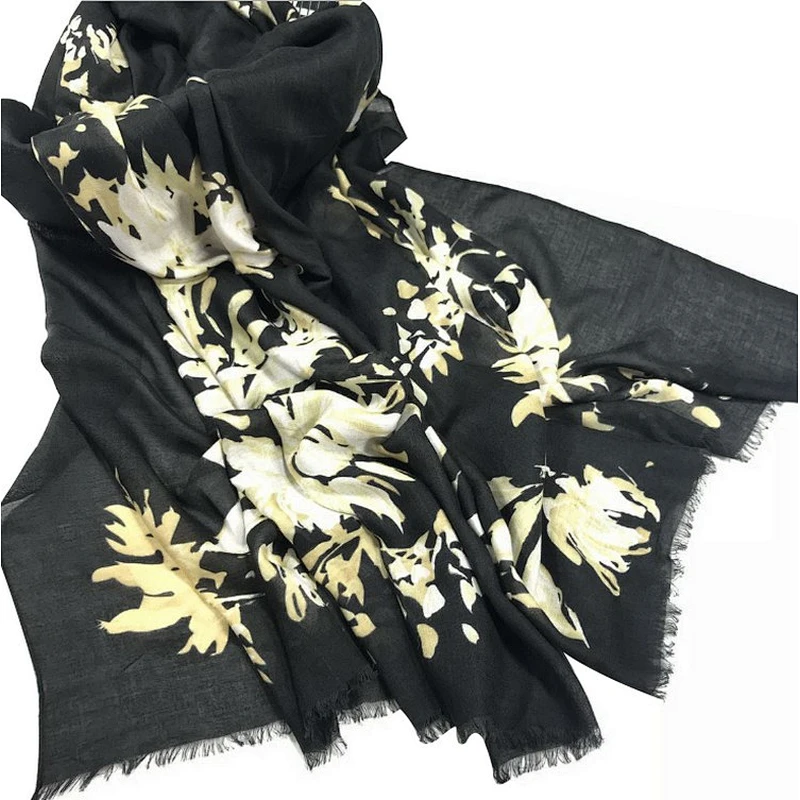 New design rose printed oversize woman scarf