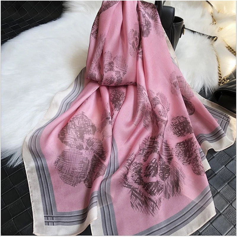 Printed  beach silk scarf and shawl for women