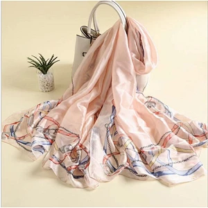 Silk scarf ketchy retro shading beach scarf for women