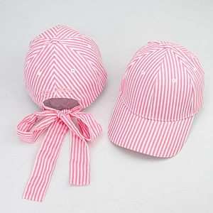 Sorority Hat Southern Monogrammed Seersucker Baseball Cap With Bow Made Yiwu