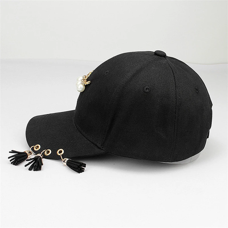 Custom Metallic Fashion Rivet Hip Hop Adjustable Baseball Hat Dad Cap