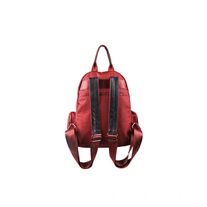 Women Red Polyester Backpack Trendy Traveling Backpack School Bag