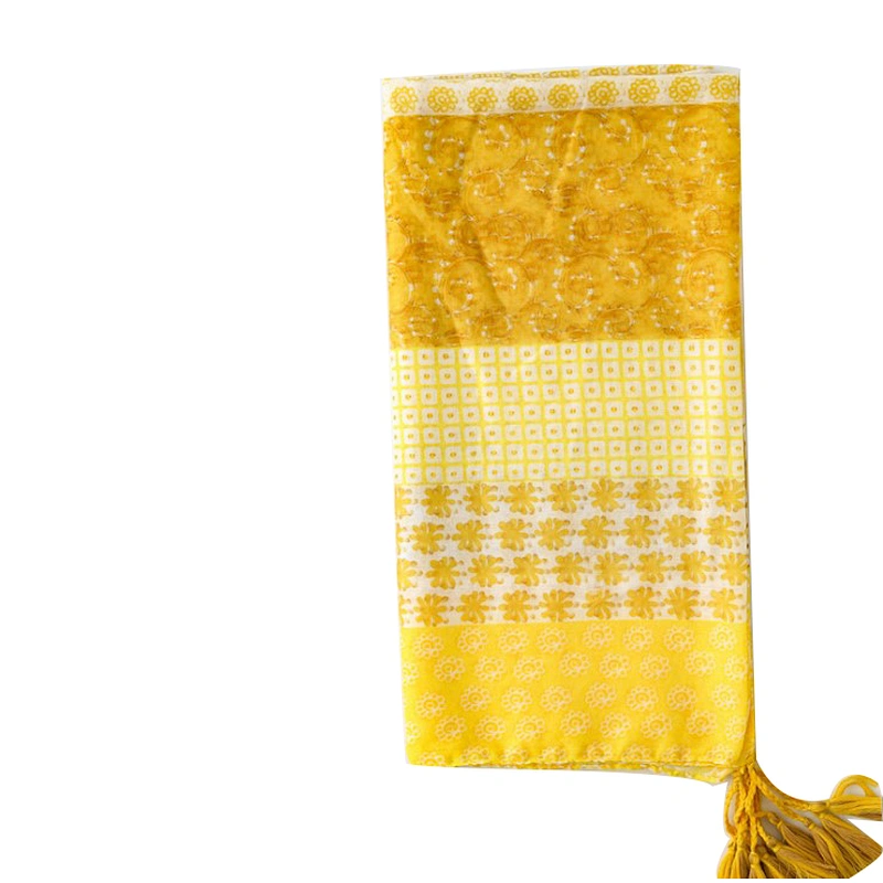 spring and autumn Korean version of joker yellow flower summer long travel shawl scarf