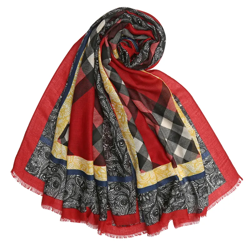 Fashionable check scarf female  holiday beach towel