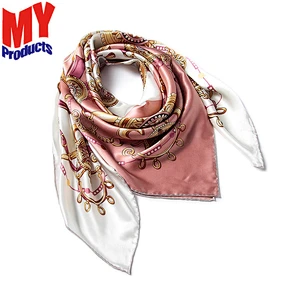 Pashmina shawls silk muslim square scarf twill silk scarf 90x90
