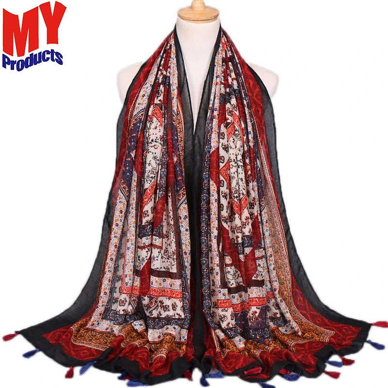 New Design Arab Scarf Silk Scarf With Chain Pattern Fancy Scarf