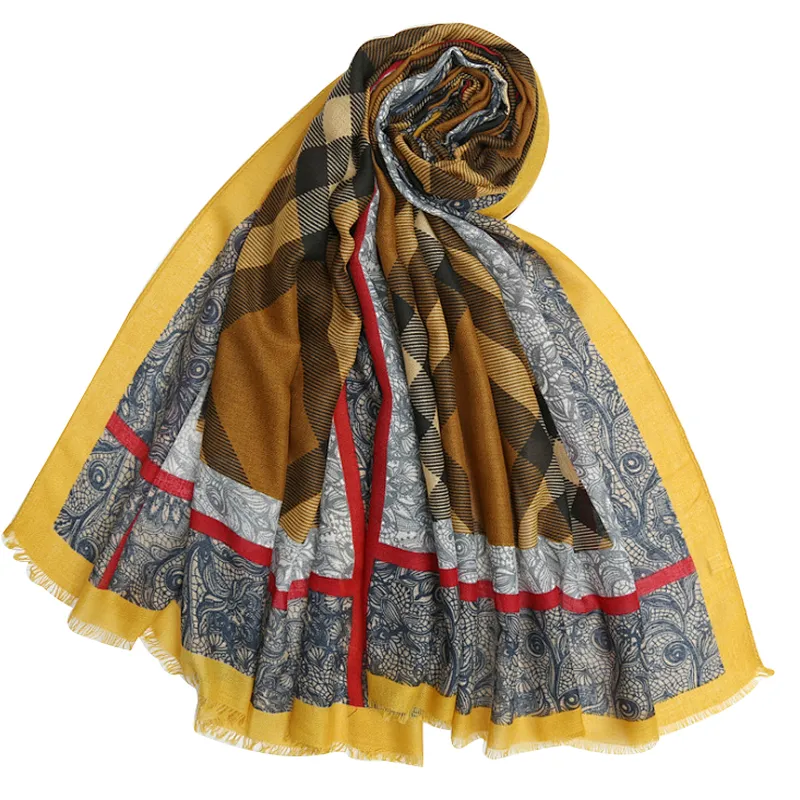 Fashionable check scarf female  holiday beach towel