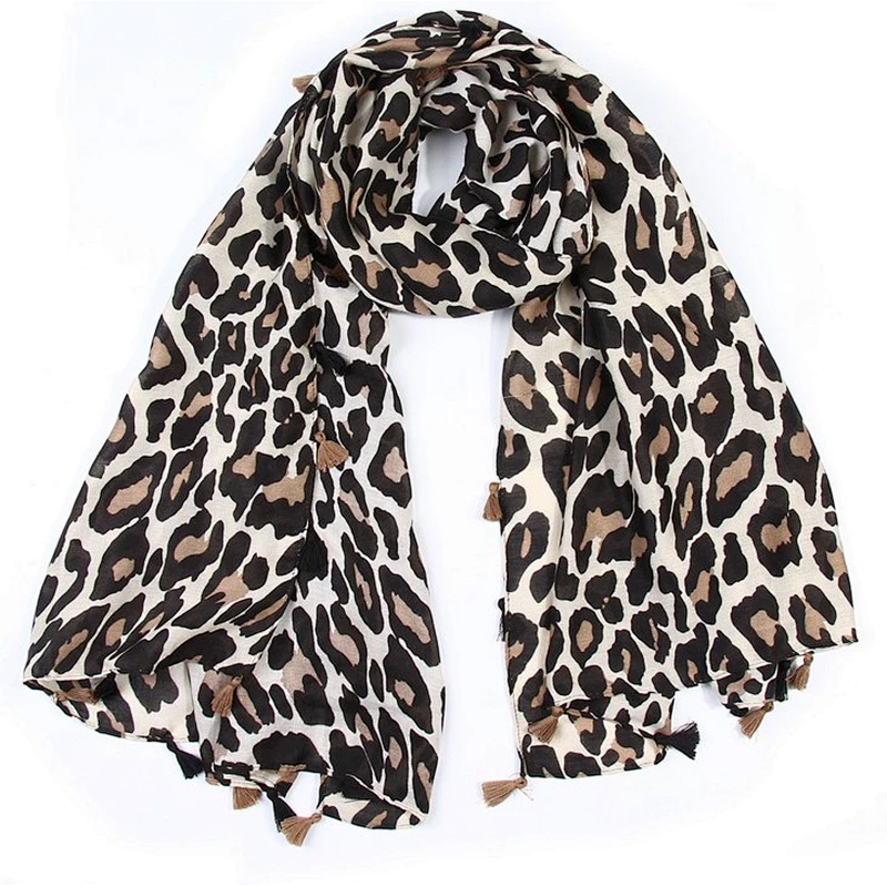 New style autumn and winter new fashion leopard-print with  tassels woman scarf