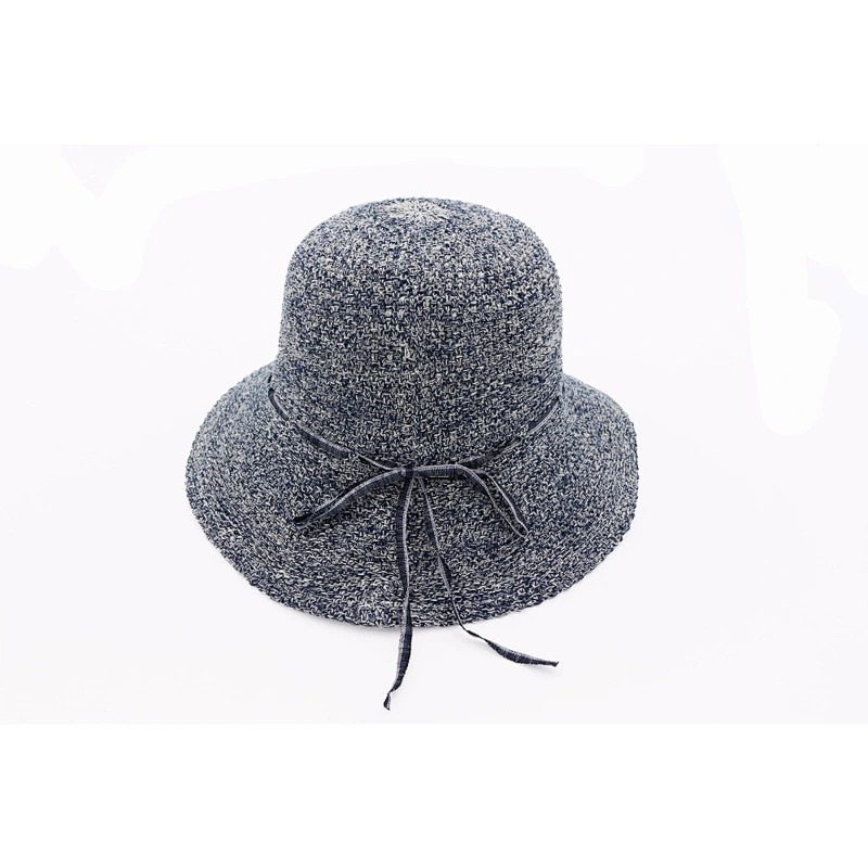 Multi Color Floppy Women Paper Straw Summer Straw Bucket Hat