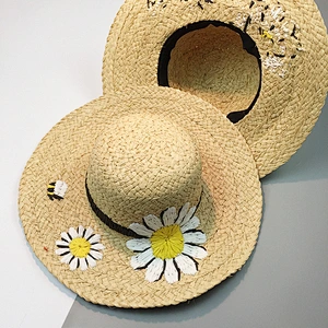 Expensive Handmade Madagascar Raffia lady sex straw folding Hats