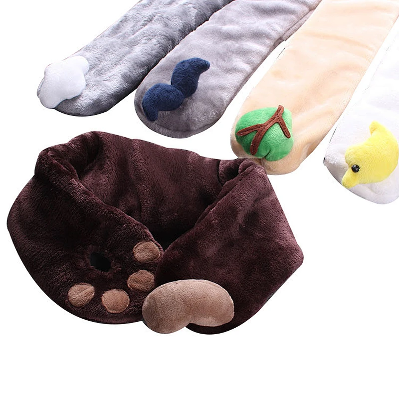 2019 Autumn and winter solid color thicken warm children flannel scarf
