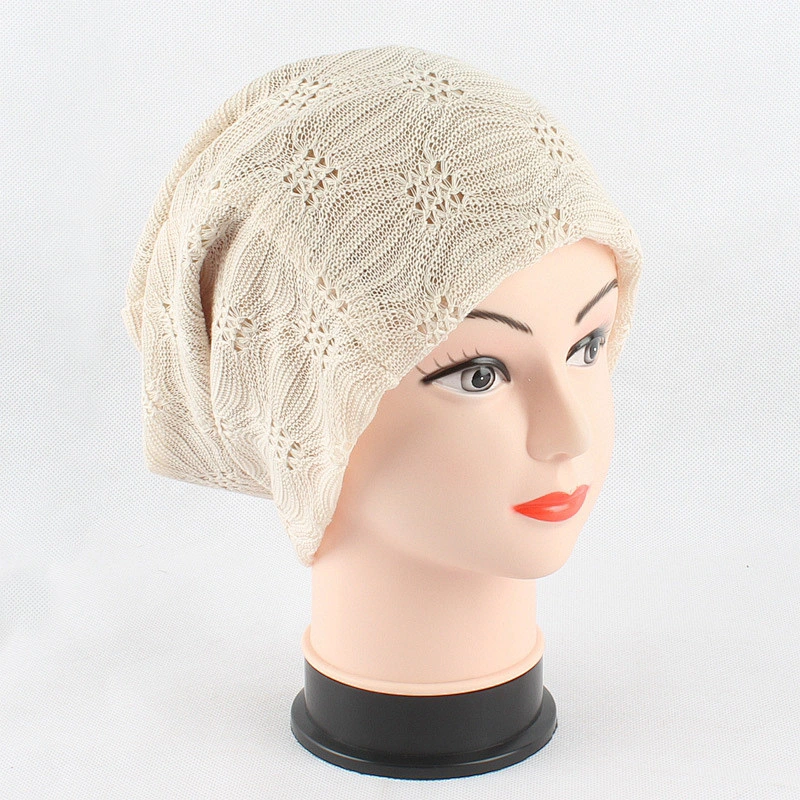 Autumn Winter Elastic Size Adjustable Plain Color Neck Scarf and Hat Hijab Hat