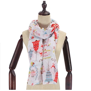 New christmas scarves for children bells and fawn print warm scarves