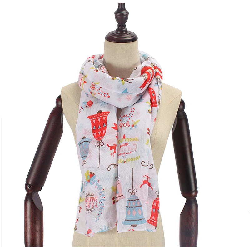 New christmas scarves for children bells and fawn print warm scarves