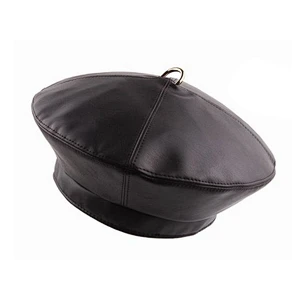Leather beret soft newsboy  hat good quality artistic hat