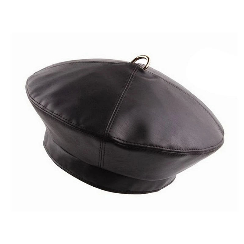 Leather beret soft newsboy  hat good quality artistic hat