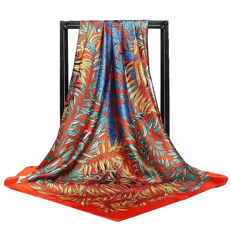 Custom design printed muslim square scarves women square scarf 90cm