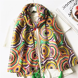 Chinese Supplier Scarfs Tudung Vietnam Fashion Young Tube Scarf Logo Print Silk Scarf