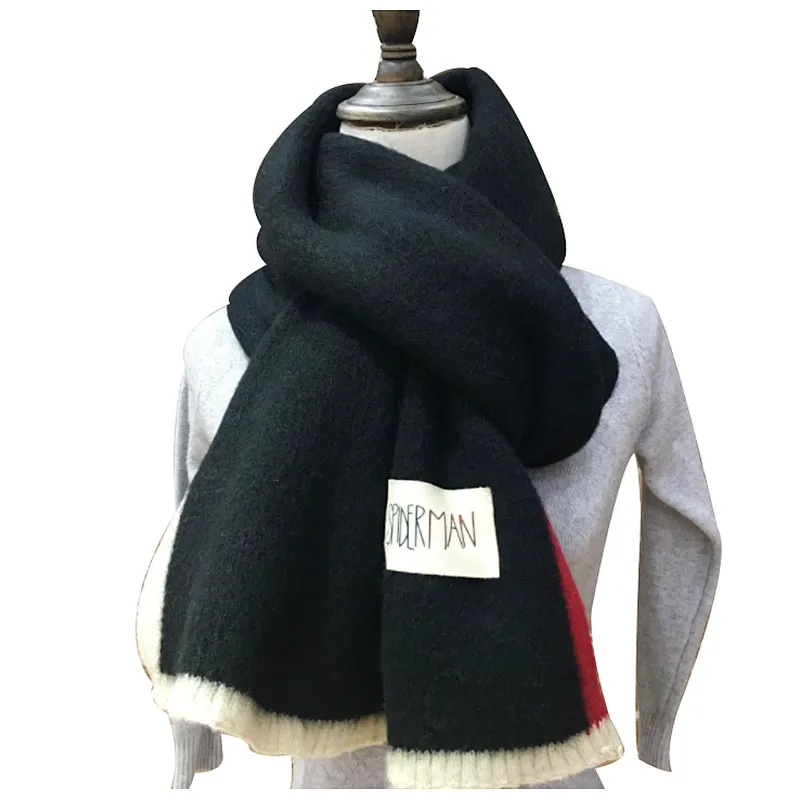Korean version female winter thickening warm knitted color matching scarf