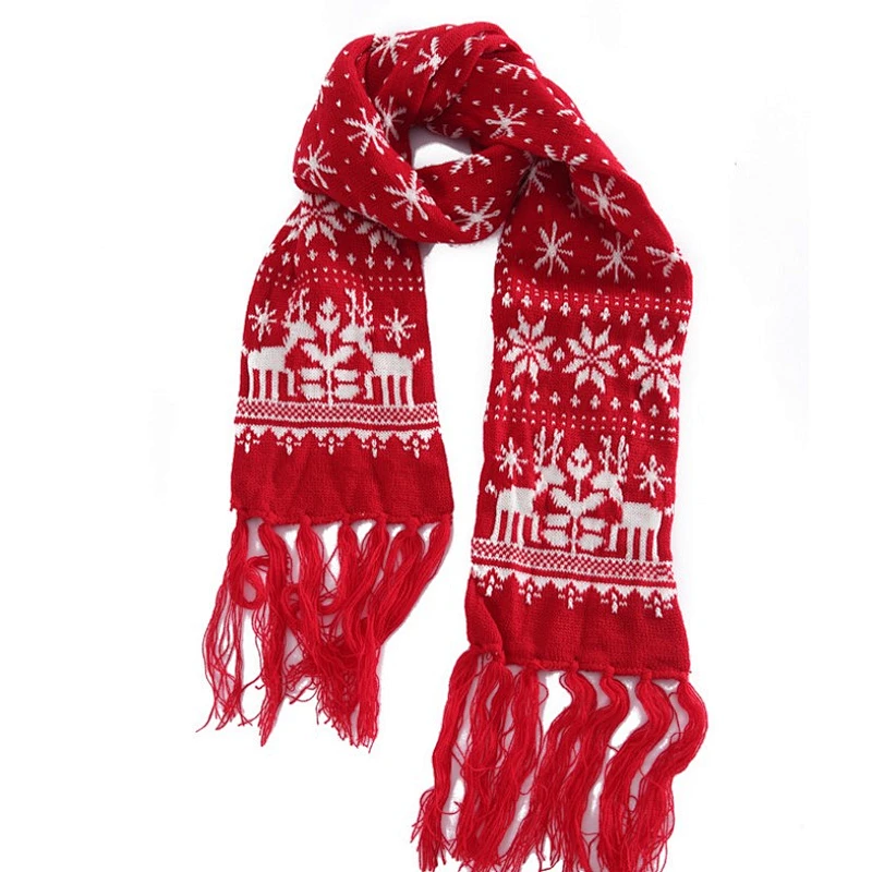 Christmas snowflake elk thickened wool couple warm scarf neck