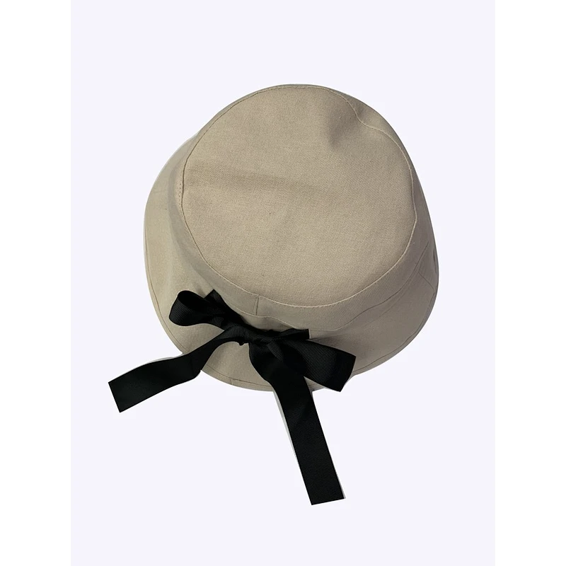 England Style Lady's Bucket Hat Adjustable Bow Tie Strap Hat