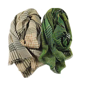 New vintage ethnic style women's scarf printed plaid cotton shawl