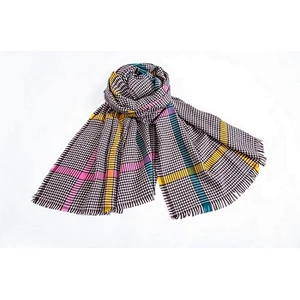 Colorful plaid fashion scarf women autumn and winter fringe patchwork warm neck shawl