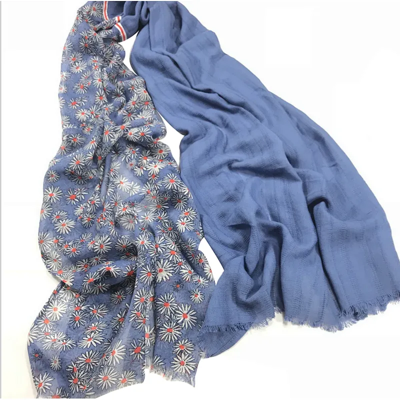 Scarf for woman leisure style sunflower patchwork fabric customized scarf