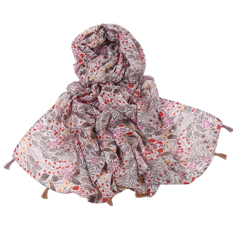 Summer new floral  flower ventilate scarf long travel sunshade beach  shawl