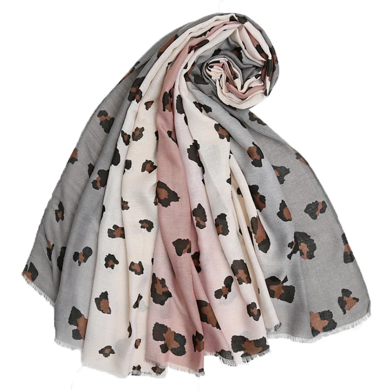 Unique woman's leopard print spring and autumn shawl folk style scarf