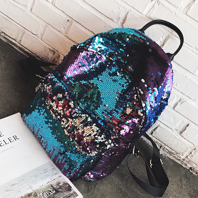 Wholesale Stylish Shining Sequin Backpack For Young Ladies