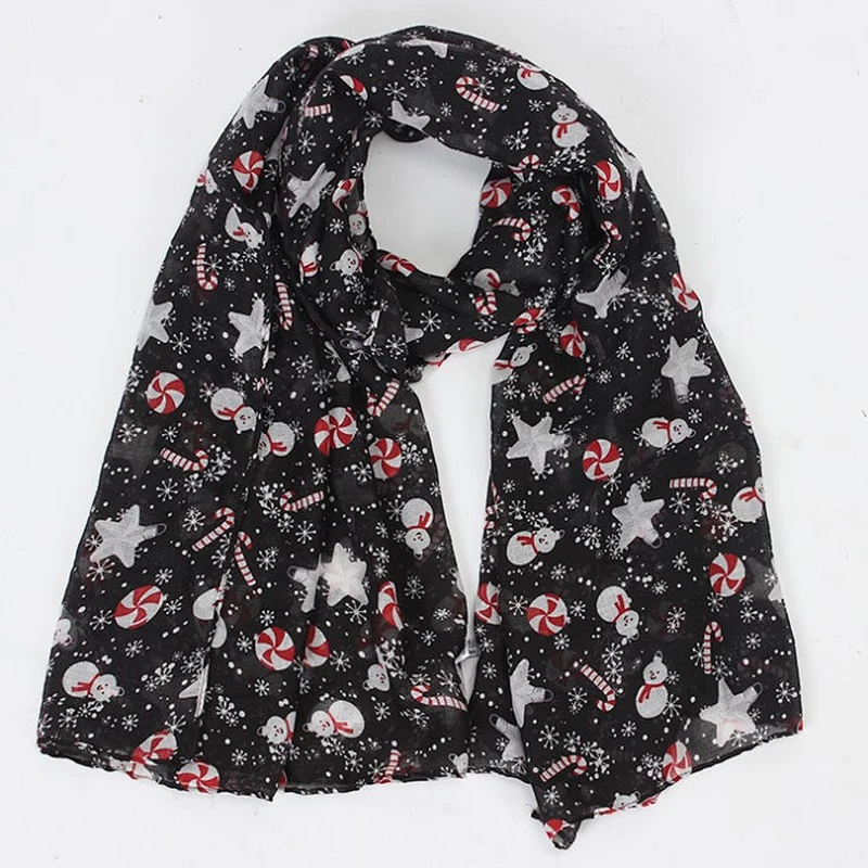 New style Christmas cartoon printed scarf