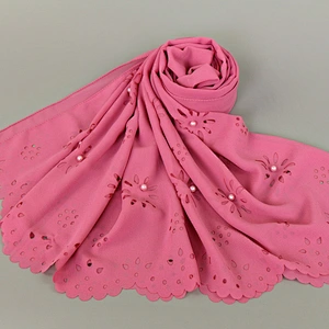 Wedding hijab designs orange black scarf silk jacquard scarf