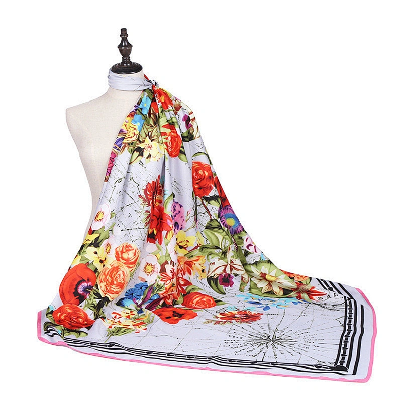 Customized Printing Silk Lady Square Scarf