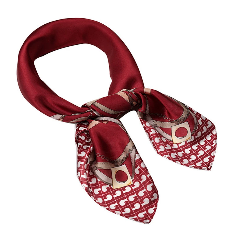 Hot selling luxury woman neck scarf digital print silk square scarf