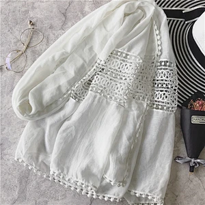 Silk Scarf White Girl Christmas Knitted Scarf Accessories For Woman