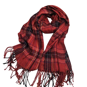 Christmas autumn and winter check shawl Scottish classic versatile tassel warm thickened scarf