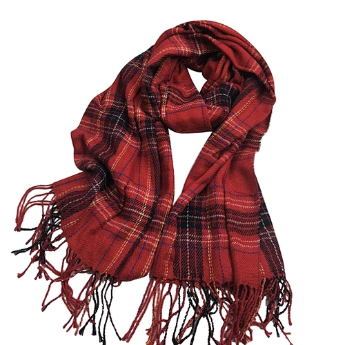 Christmas autumn and winter check shawl Scottish classic versatile tassel warm thickened scarf
