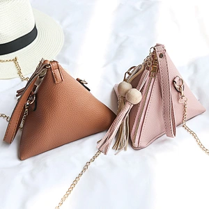 2019 New Fashion Triangular Shape Lady Messenger Shoulder Bag Mini Handbag